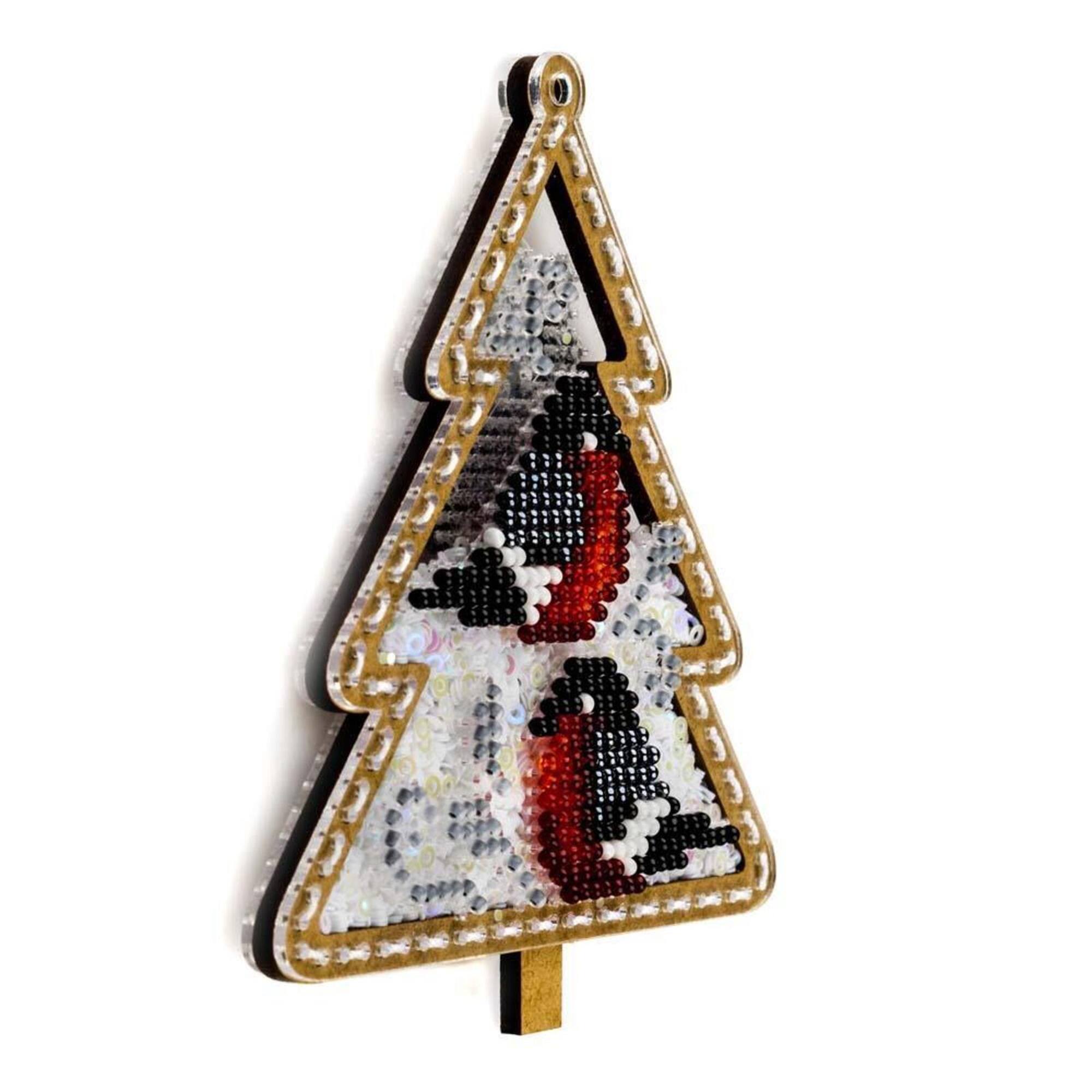 Wonderland Crafts Bird Tree Christmas Ornament Bead Embroidery Kit